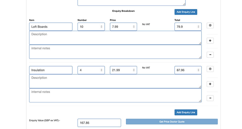 Creating a new line item