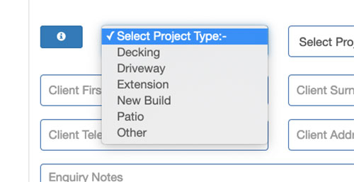 Select the project type