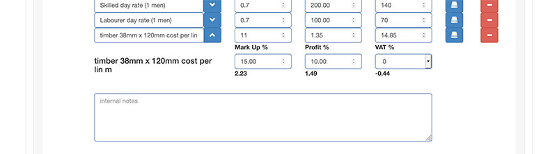 Adding additional costs