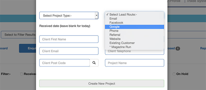 Select the lead route