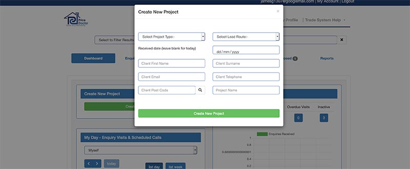 Create a new enquiry
