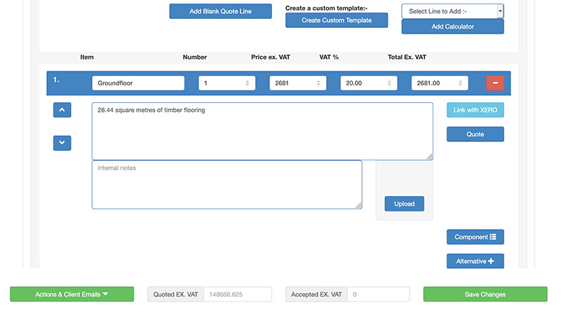 Full quote breakdown